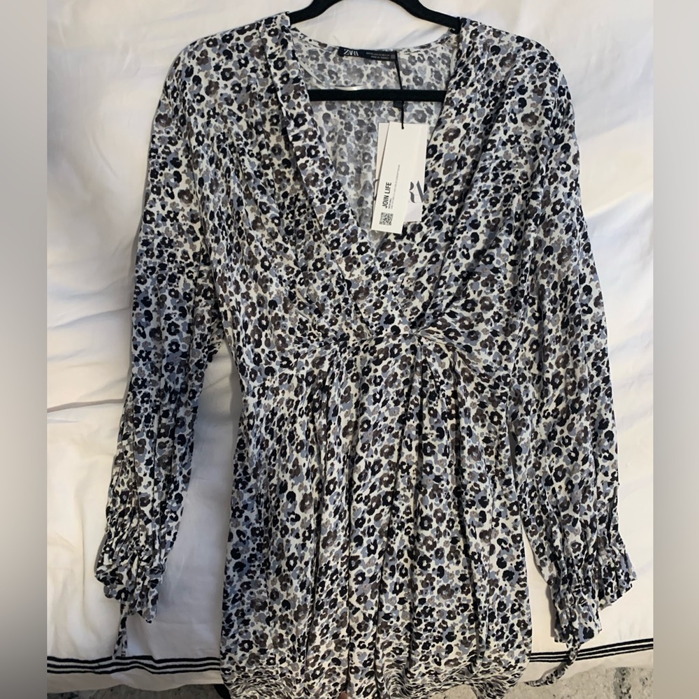 NWT Zara Floral Printed Mini Dress